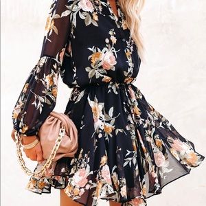 Vici Free Rein Floral Chiffon Dress